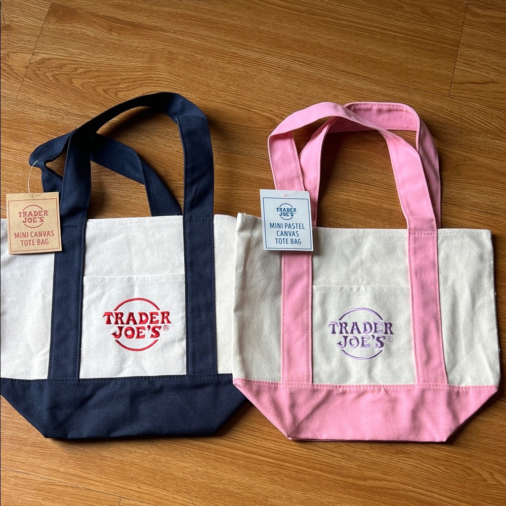 Trader Joe's Canvas Mini Tote Bag Set